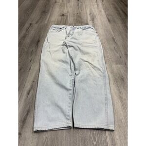 Vintage 1980s Sedgefield Super Light Wash Wide Leg Denim Jeans Size 34 USA Made